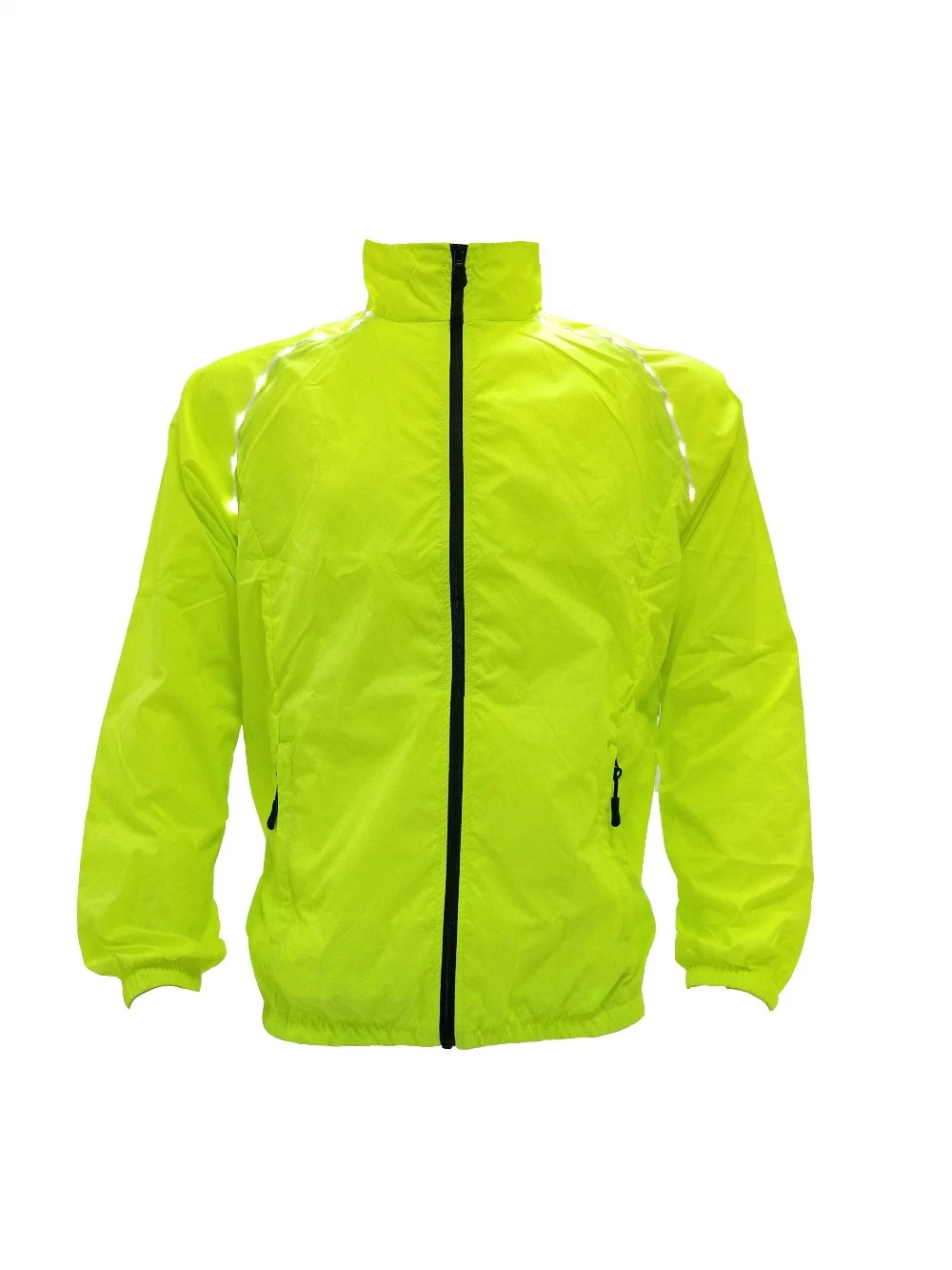 USB Charge Battery LED Sport Waterproof Men′s Cycling Light up Windbreaker Jacket LED Reflective Jacket for Night Bicycle